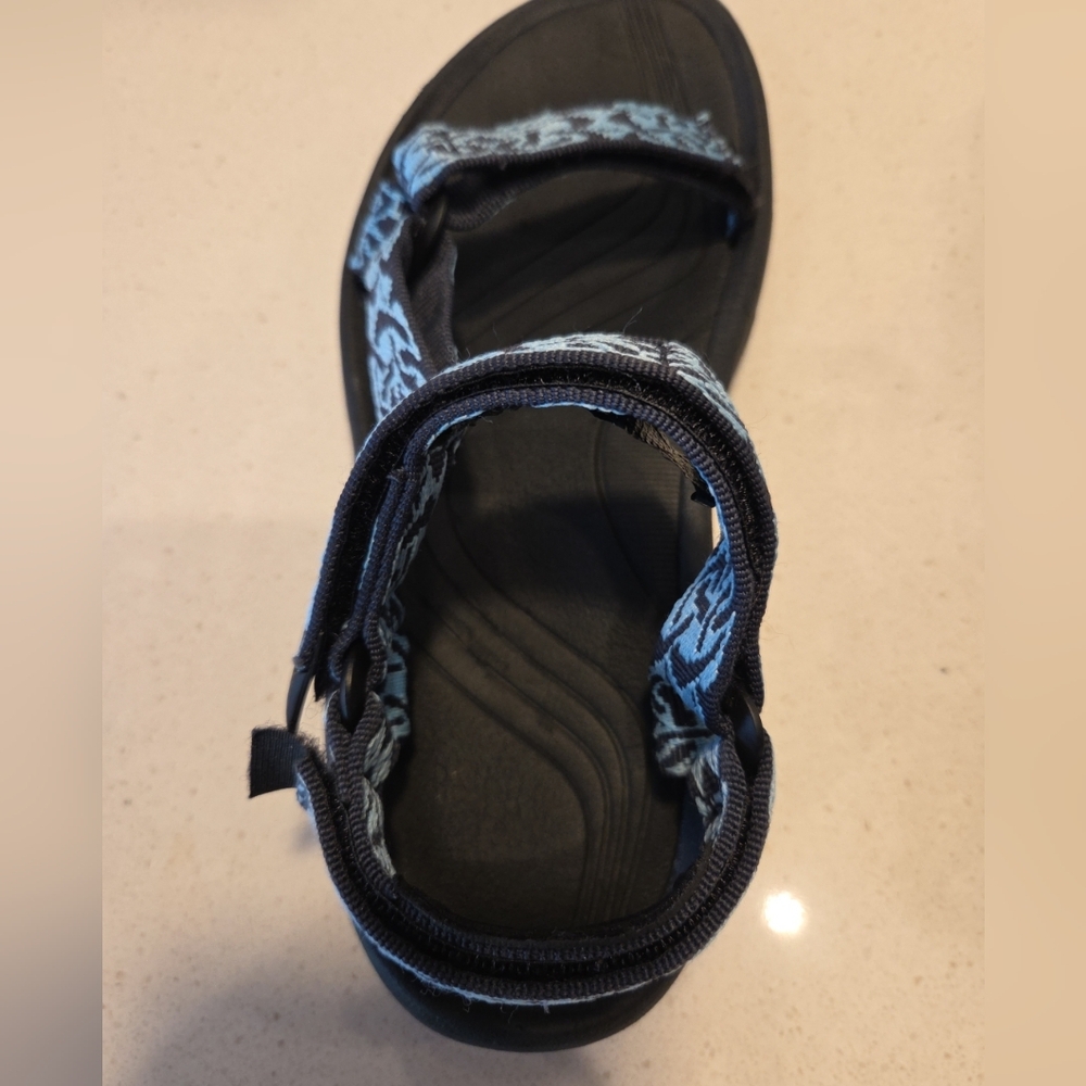 Women’s Size 9 TEVA Hurricane Sandals Blue Black Strap On Hook & Loop - Picture 7 of 15